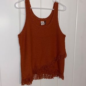 Anthropologie Sweater Tank with fringe detail